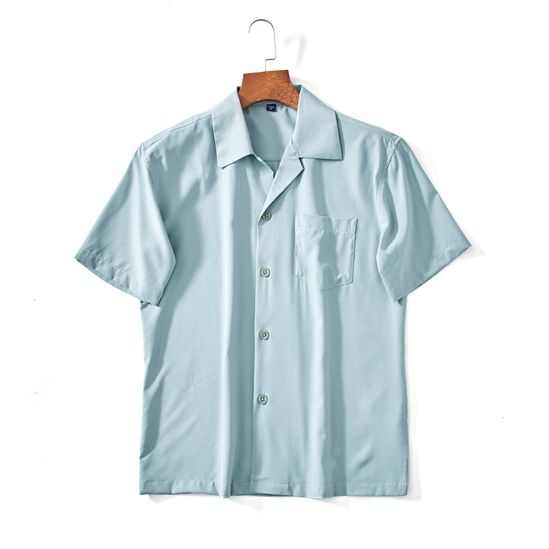 Chemise col cubain à manches courtes