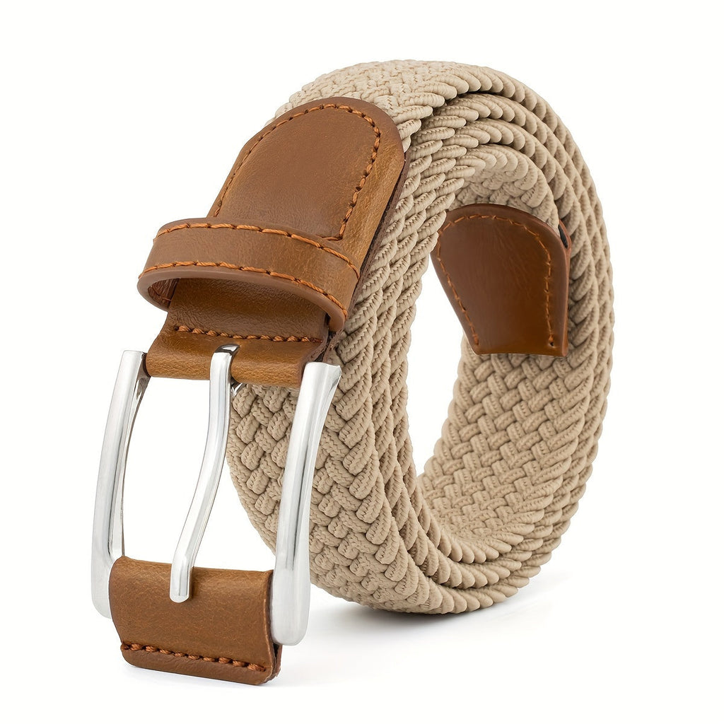 Ceinture tressée ajustable boucle ardillon métallique homme – Parnay