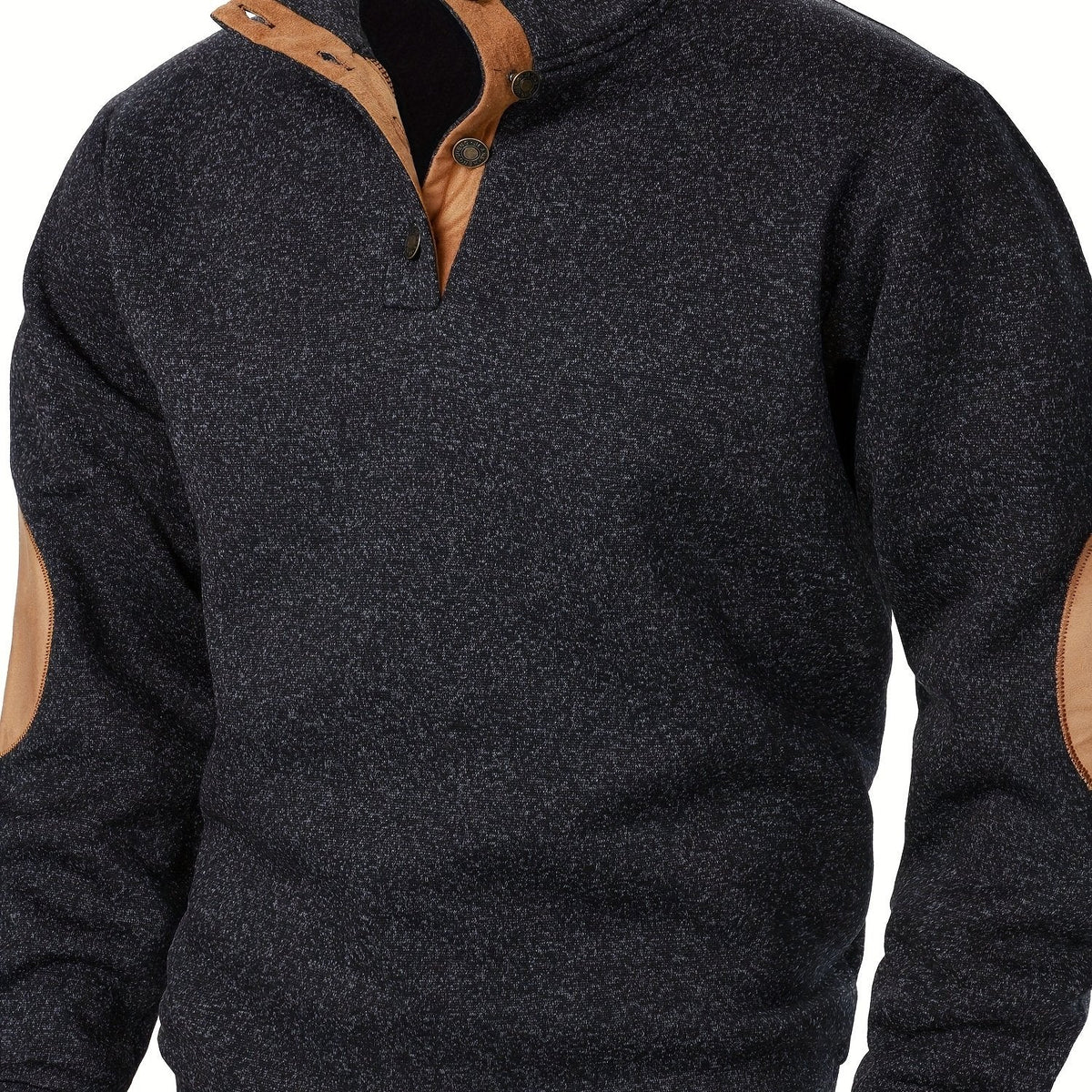 Pull en maille col montant boutonné