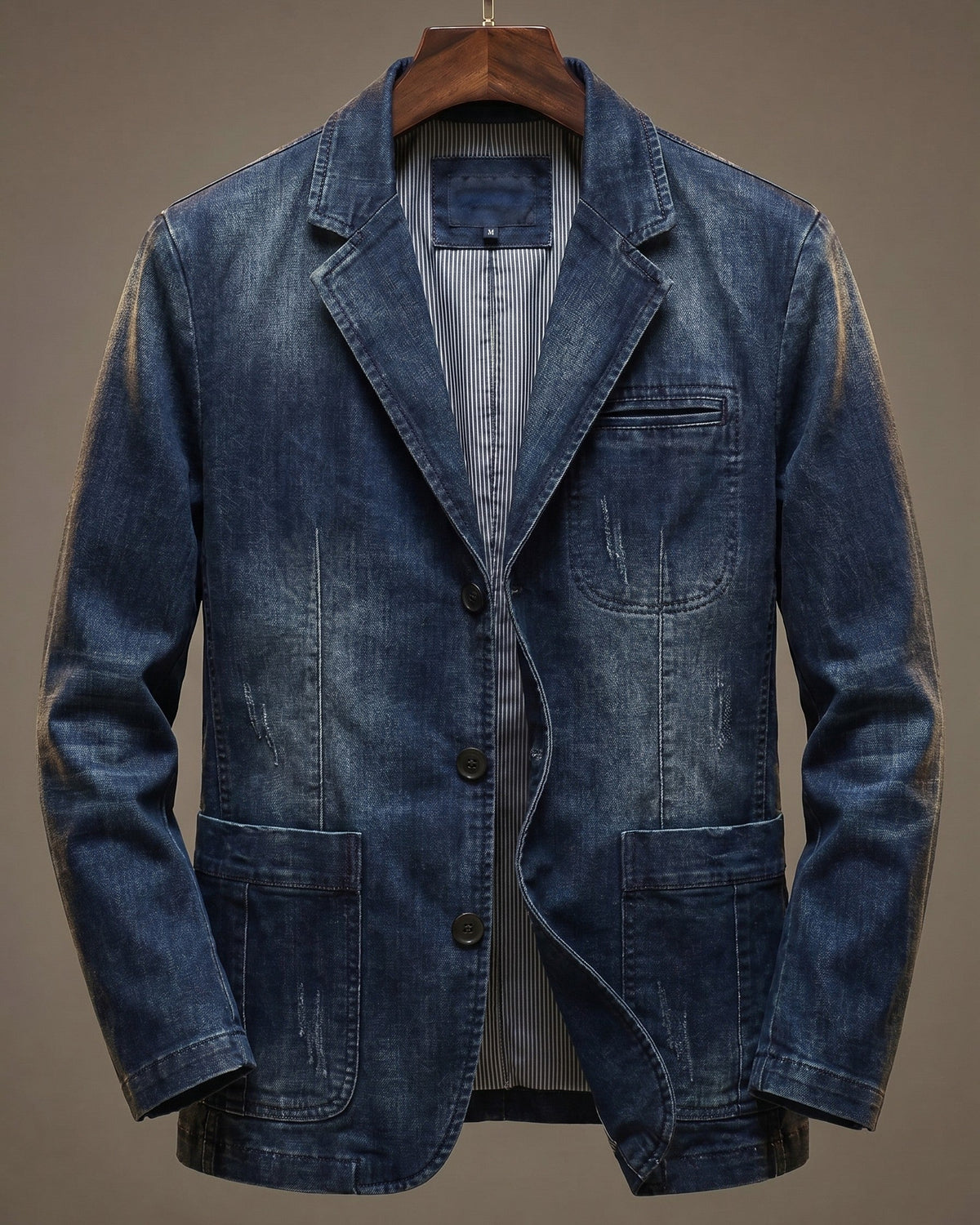 Blazer en toile délavée trois boutons