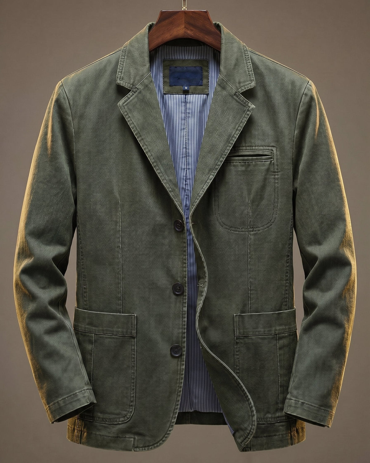 Blazer en toile délavée trois boutons