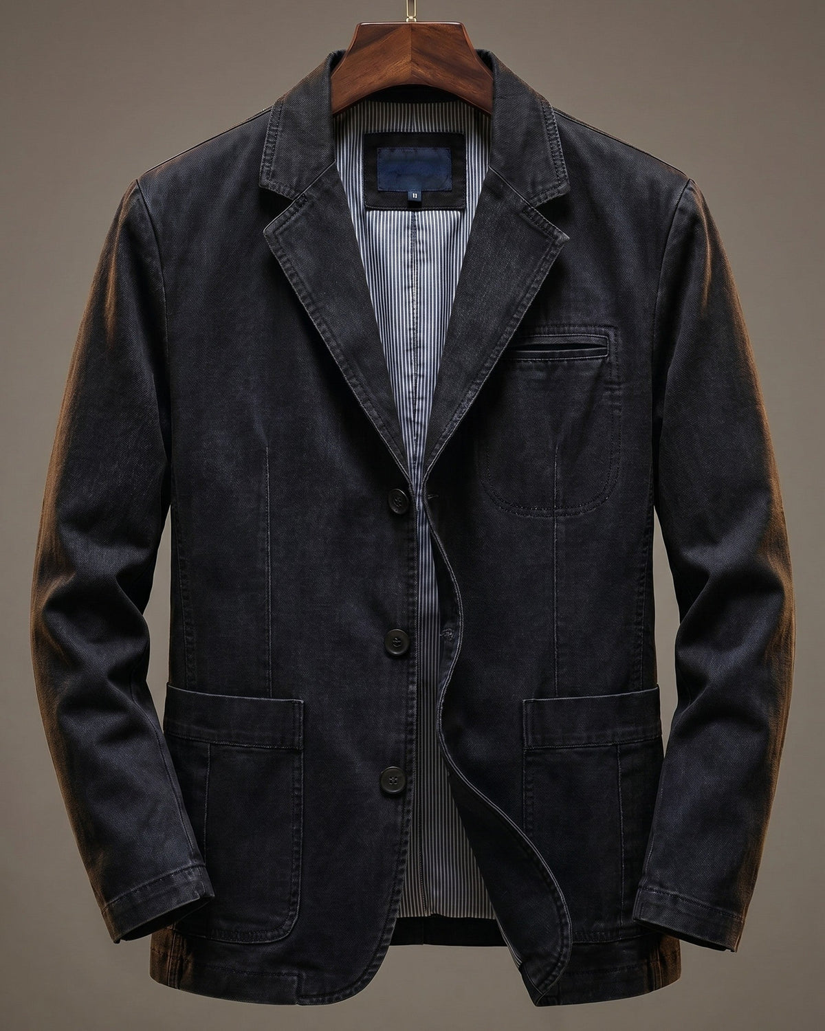 Blazer en toile délavée trois boutons