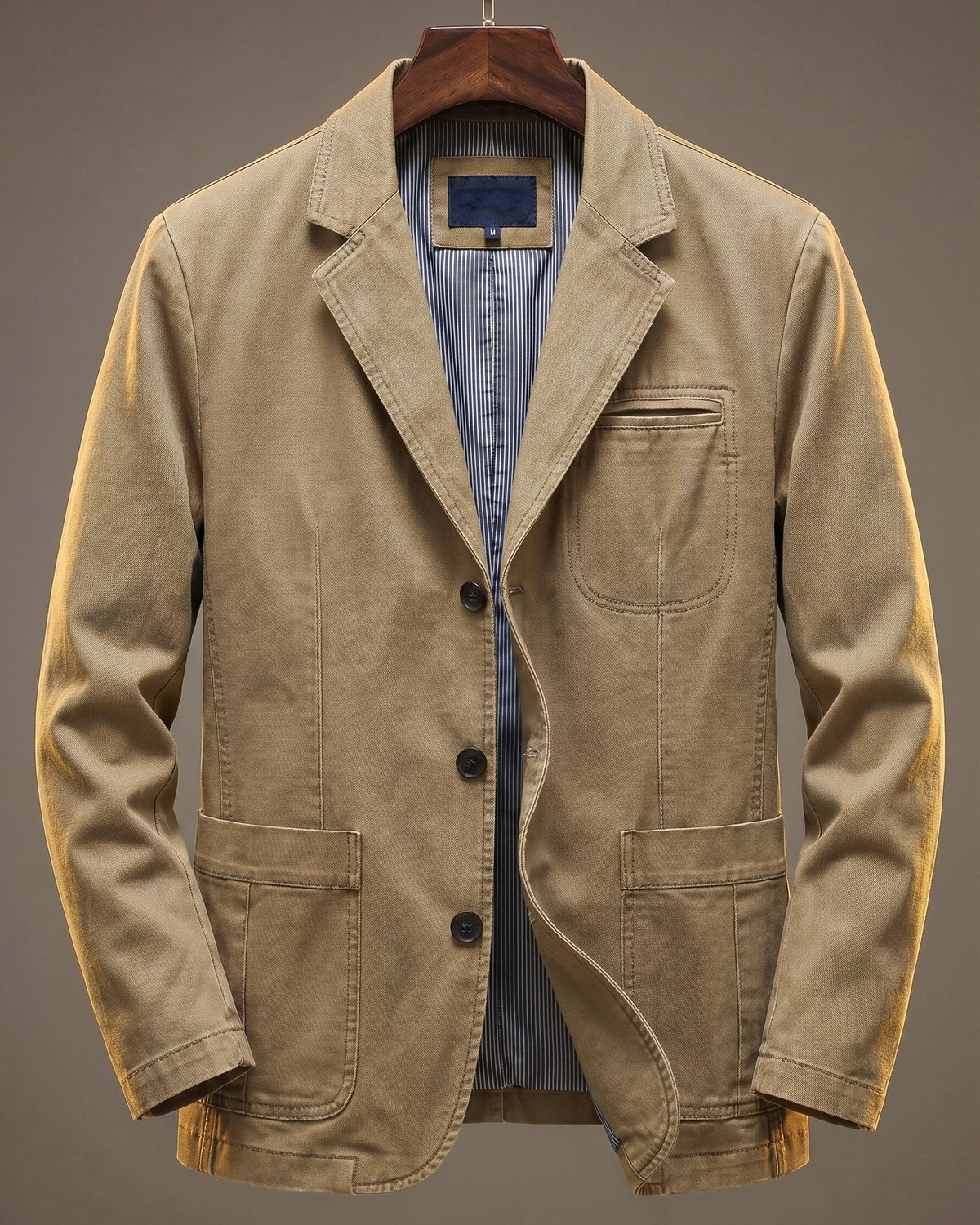 Blazer en toile délavée trois boutons