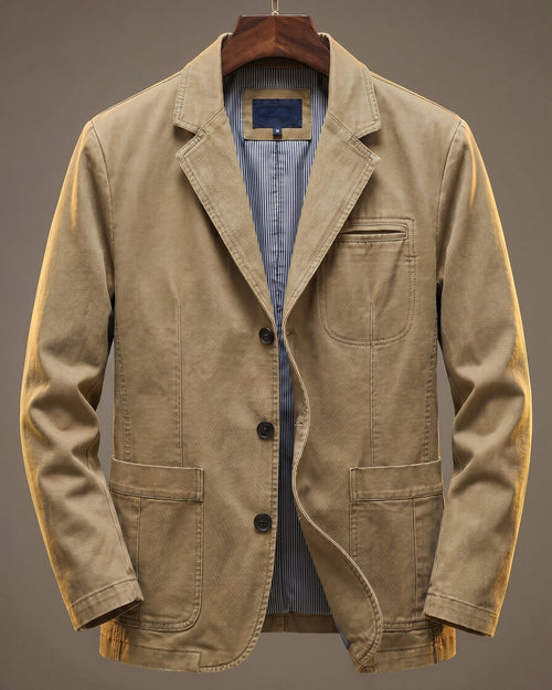 Blazer en toile délavée trois boutons