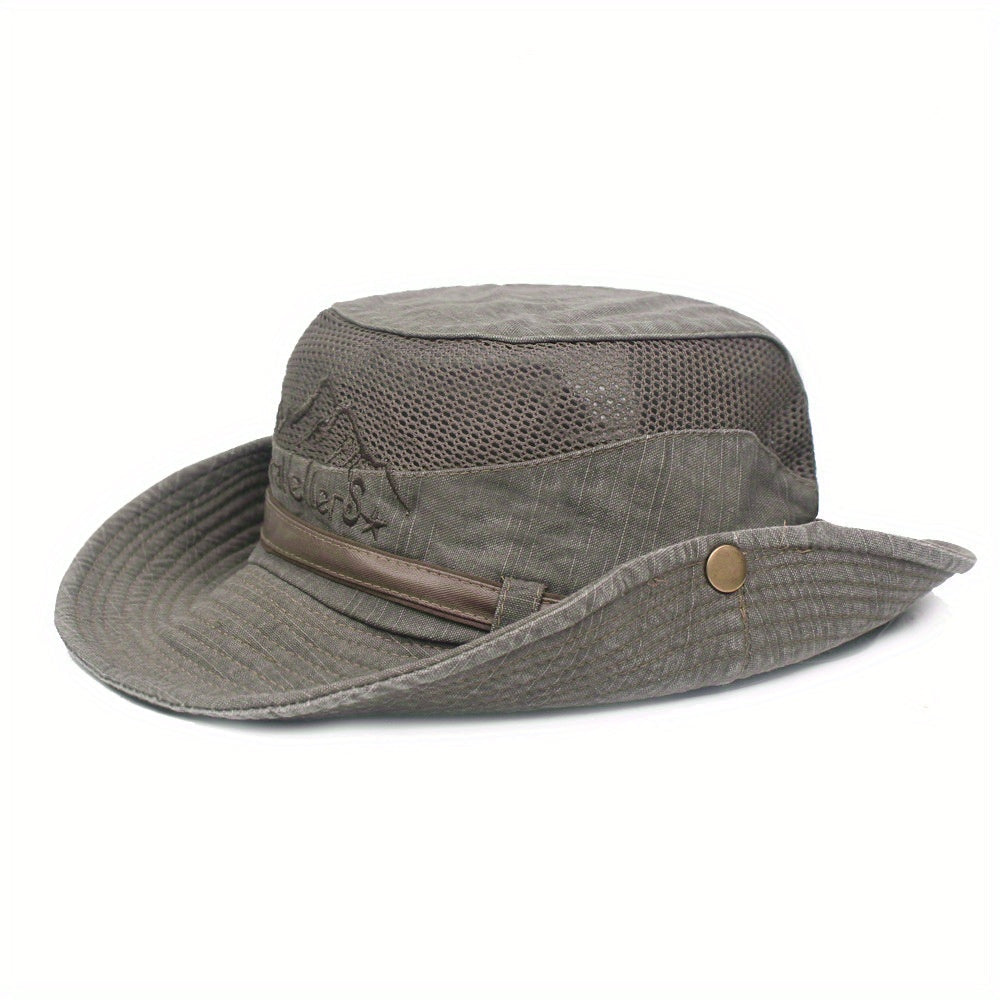 Chapeau de randonnée à large bord côtés relevables cordon réglable homme – Saint-Pée