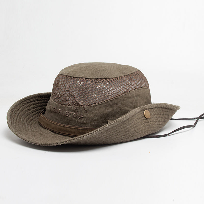 Chapeau de randonnée à large bord côtés relevables cordon réglable homme – Saint-Pée