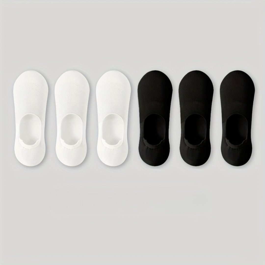 Chaussettes invisibles lot de 6 paires à la finition soignée homme – Peille
