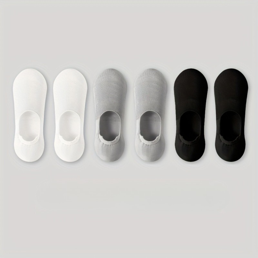 Chaussettes invisibles lot de 6 paires à la finition soignée homme – Peille