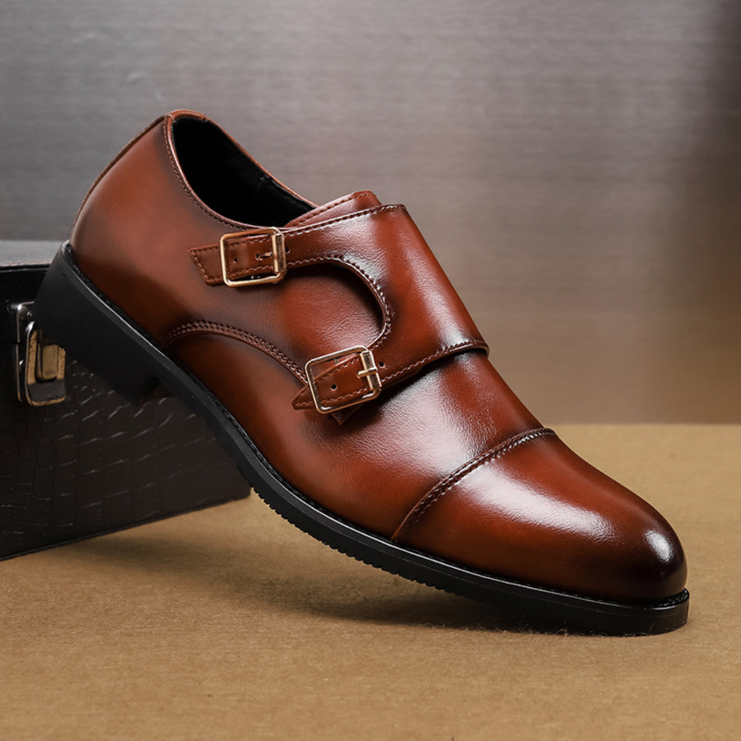 Chaussures habillées à double boucle bout rapporté silhouette basse homme – Targon