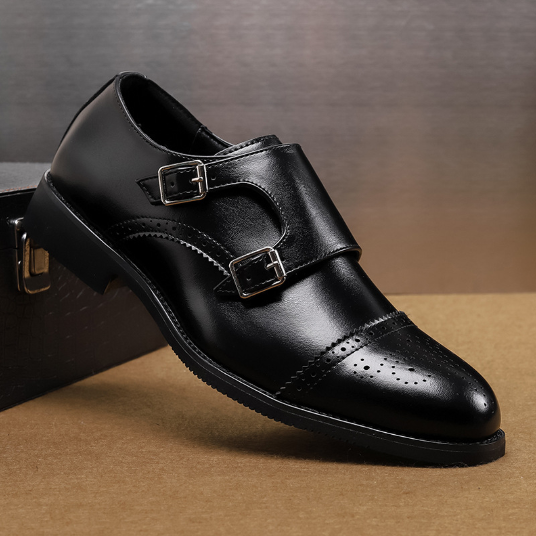Chaussures habillées à double boucle bout rapporté silhouette basse homme – Targon