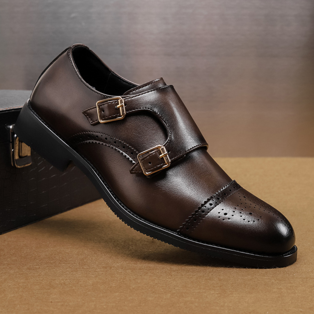 Chaussures habillées à double boucle bout rapporté silhouette basse homme – Targon