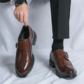 Mocassins à boucle et empiècements perforés bout arrondi semelle épaisse homme – Asnelles