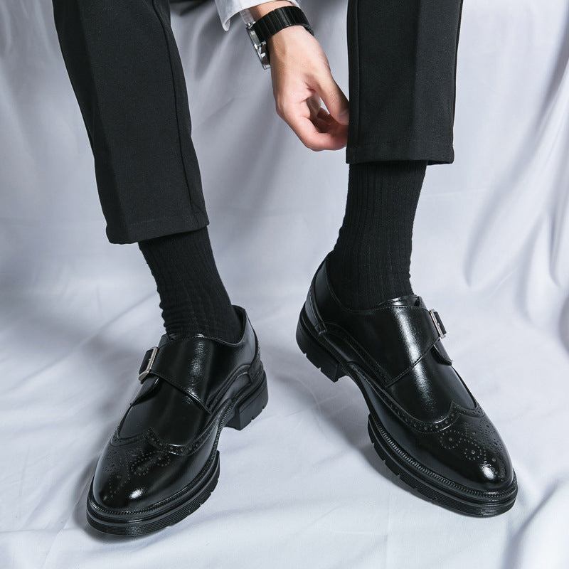 Mocassins à boucle et empiècements perforés bout arrondi semelle épaisse homme – Asnelles