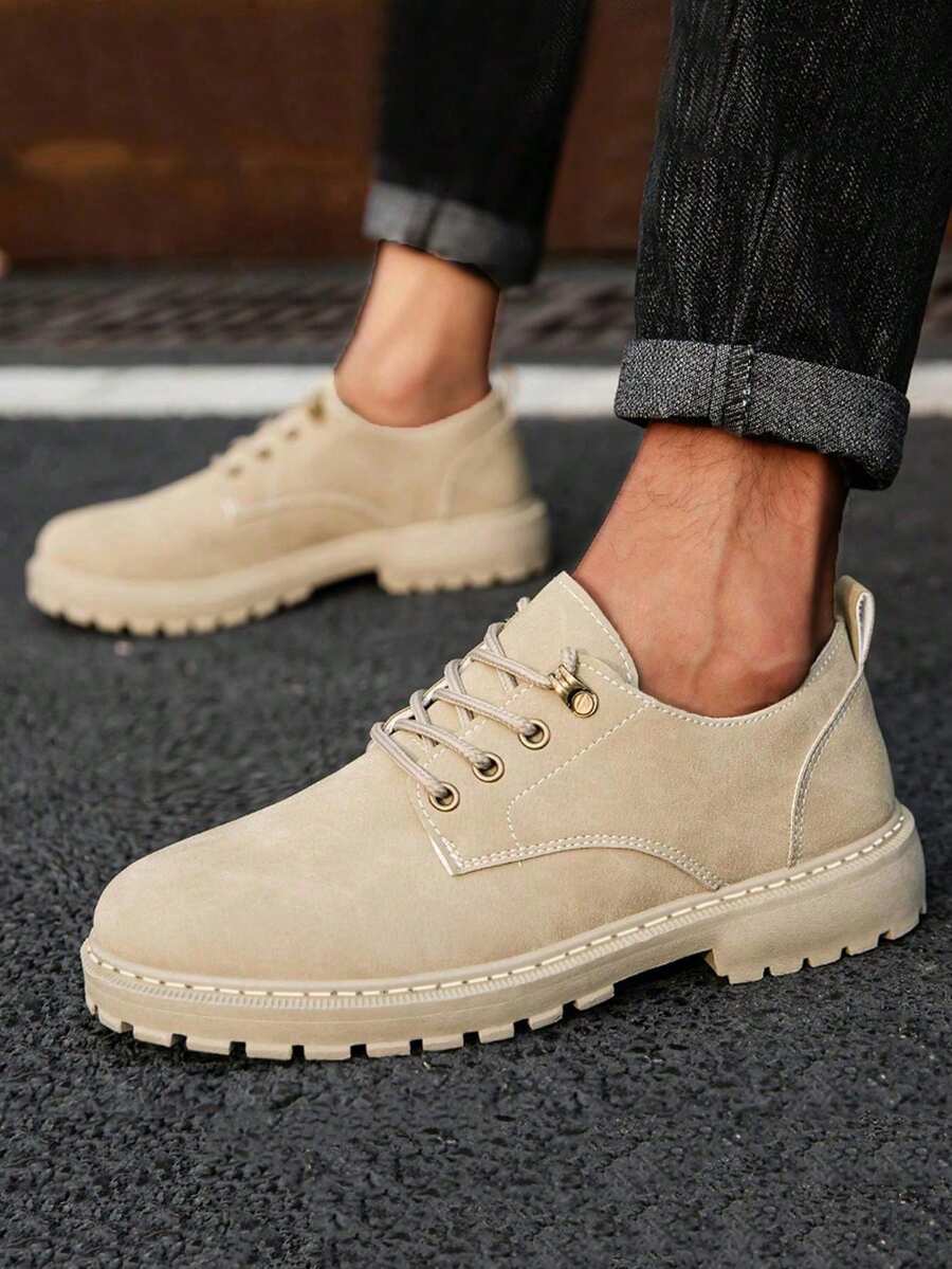 Chaussures à lacets semelle crantée épaisse empeigne mate homme – Verdigny