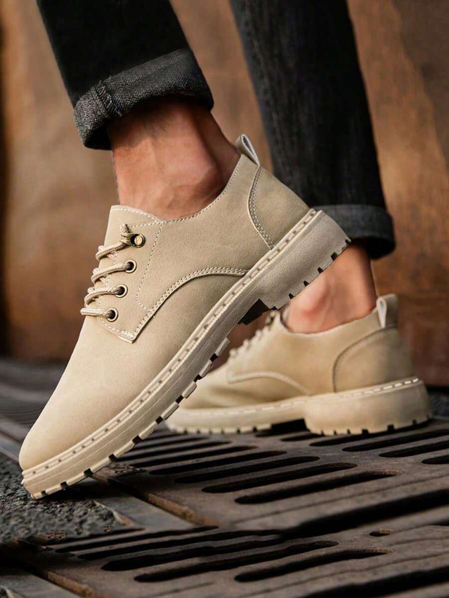 Chaussures à lacets semelle crantée épaisse empeigne mate homme – Verdigny