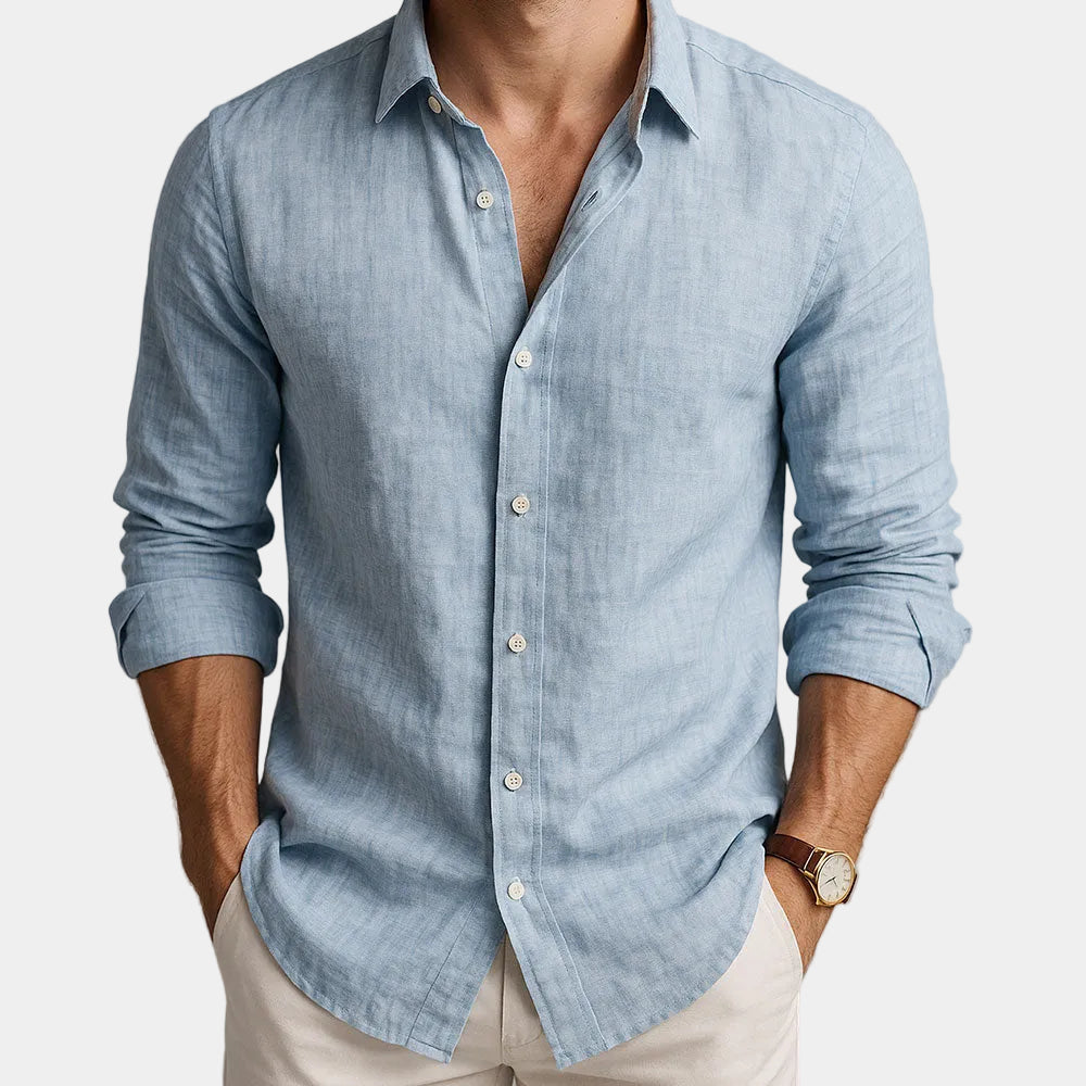 Chemise manches longues col classique boutonnée homme – Tournon
