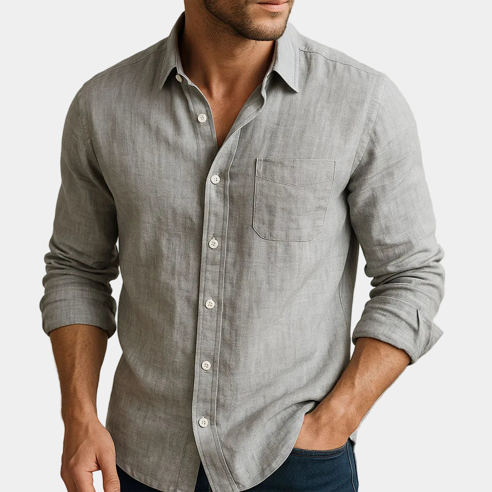 Chemise manches longues col classique boutonnée homme – Tournon