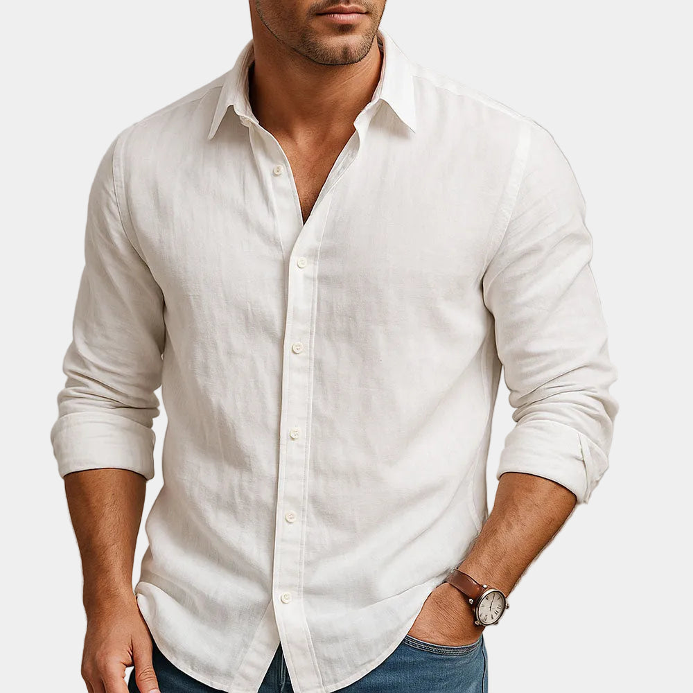 Chemise manches longues col classique boutonnée homme – Tournon
