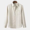 Chemise boutonnée manches longues col classique poche poitrine homme – La Romieu