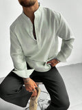 Chemise à rayures col mao manches longues au chic discret homme – Gourdon