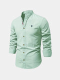 Chemise col mao manches longues avec logo brodé homme – Notre-Dame-des-Champs