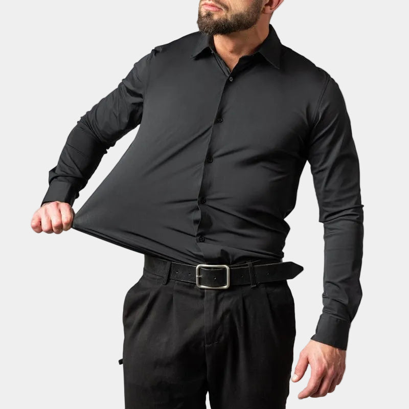 Chemise coupe droite à manches longues au style intemporel homme – Oudinot