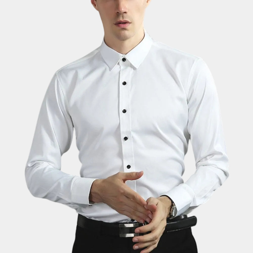 Chemise coupe droite à manches longues au style intemporel homme – Oudinot