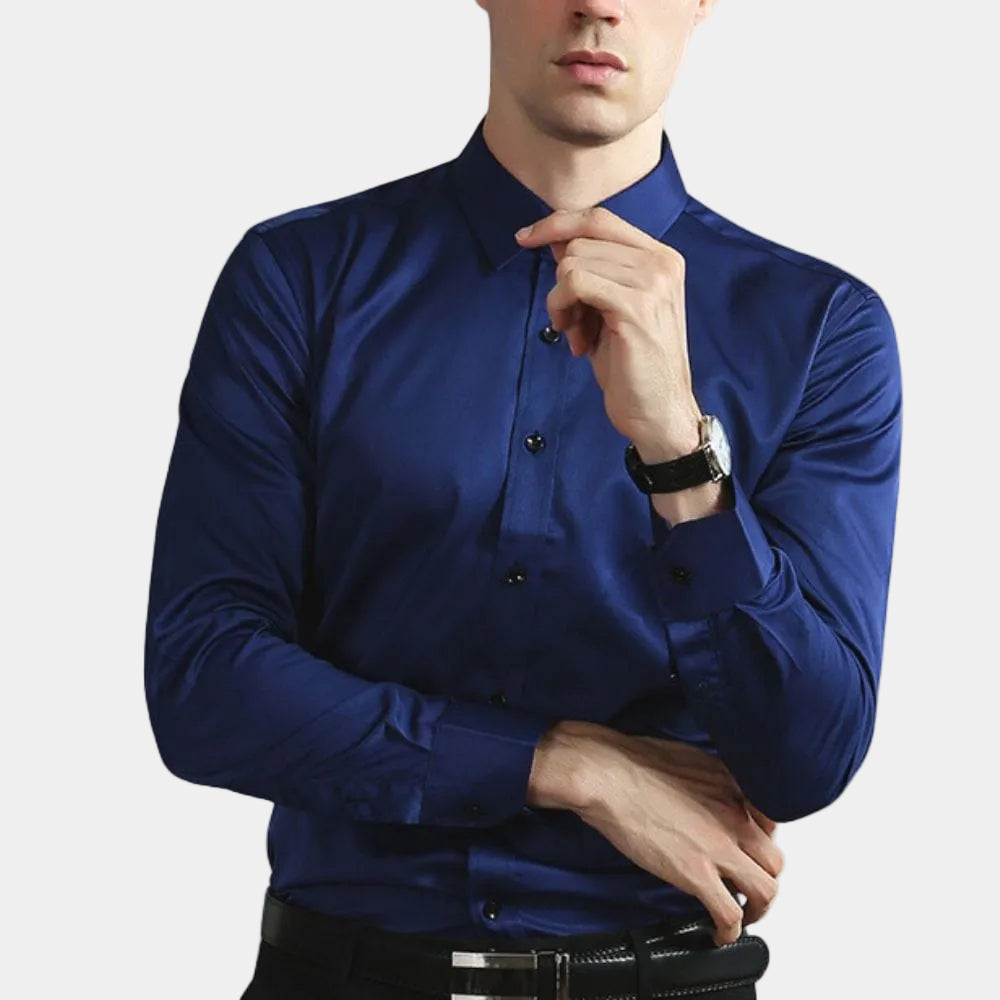Chemise coupe droite à manches longues au style intemporel homme – Oudinot