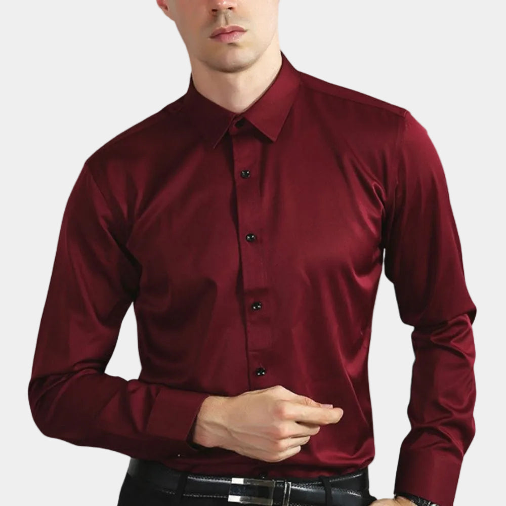 Chemise coupe droite à manches longues au style intemporel homme – Oudinot