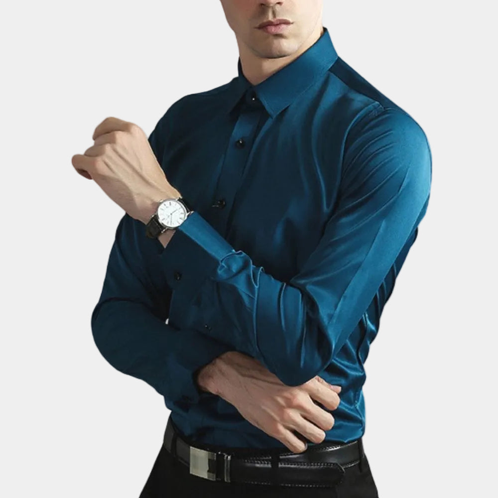 Chemise coupe droite à manches longues au style intemporel homme – Oudinot