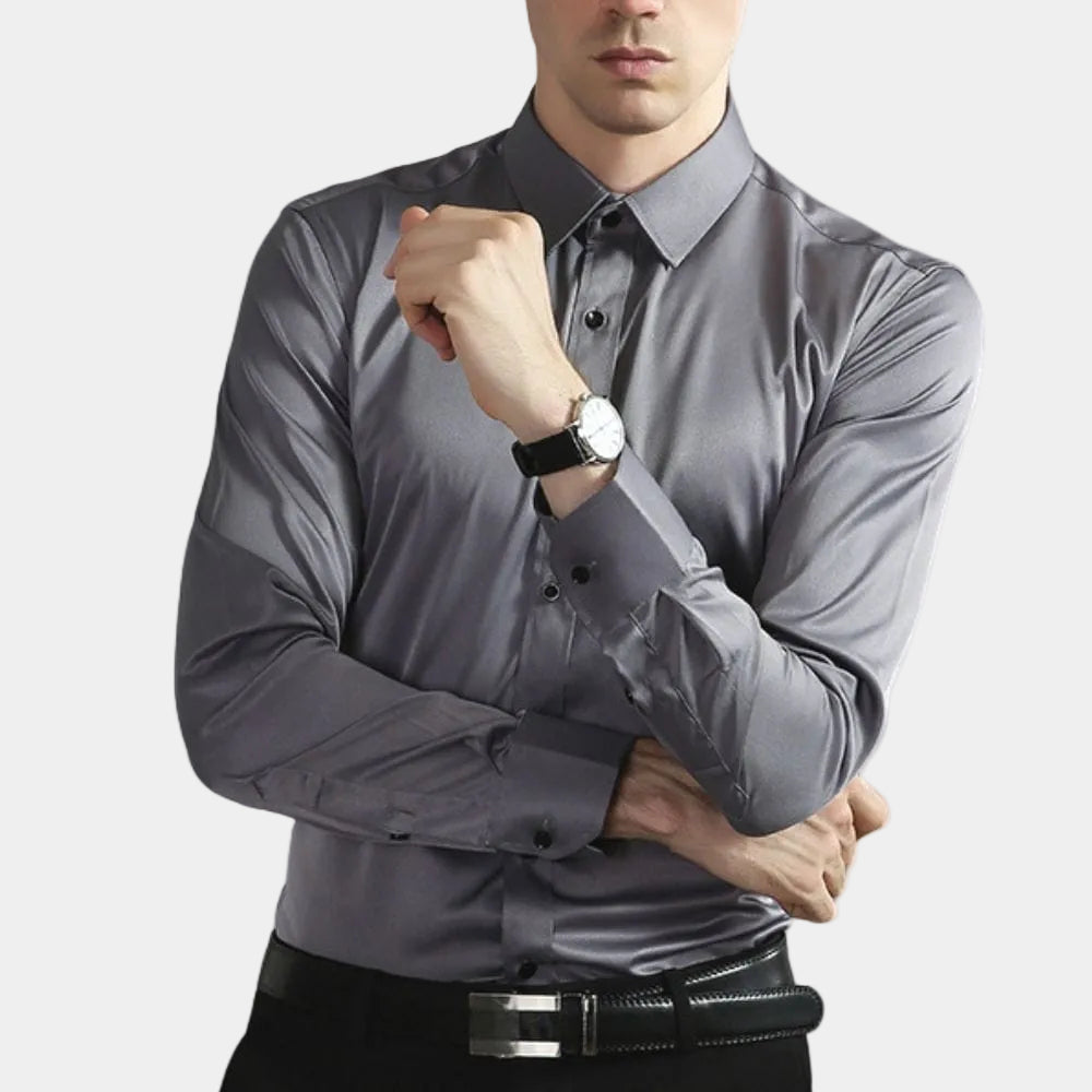 Chemise coupe droite à manches longues au style intemporel homme – Oudinot