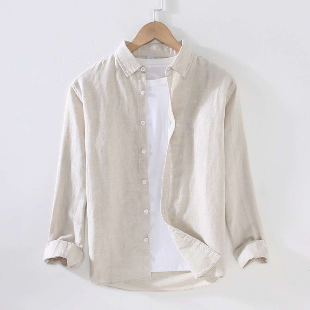Chemise manches retroussables pour le quotidien homme – Beige
