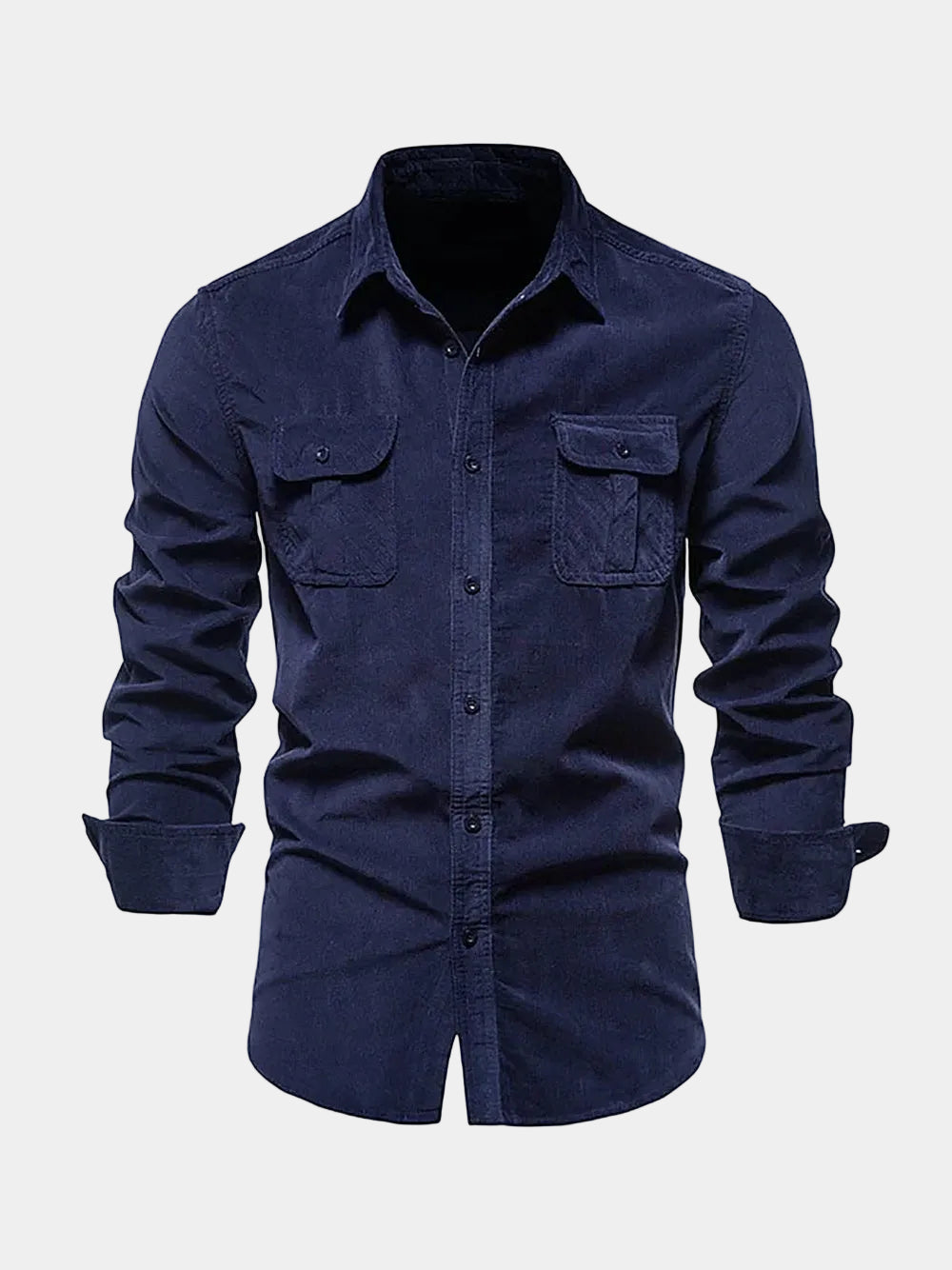 Chemise manches longues poches poitrine à rabat col classique homme – Cangey