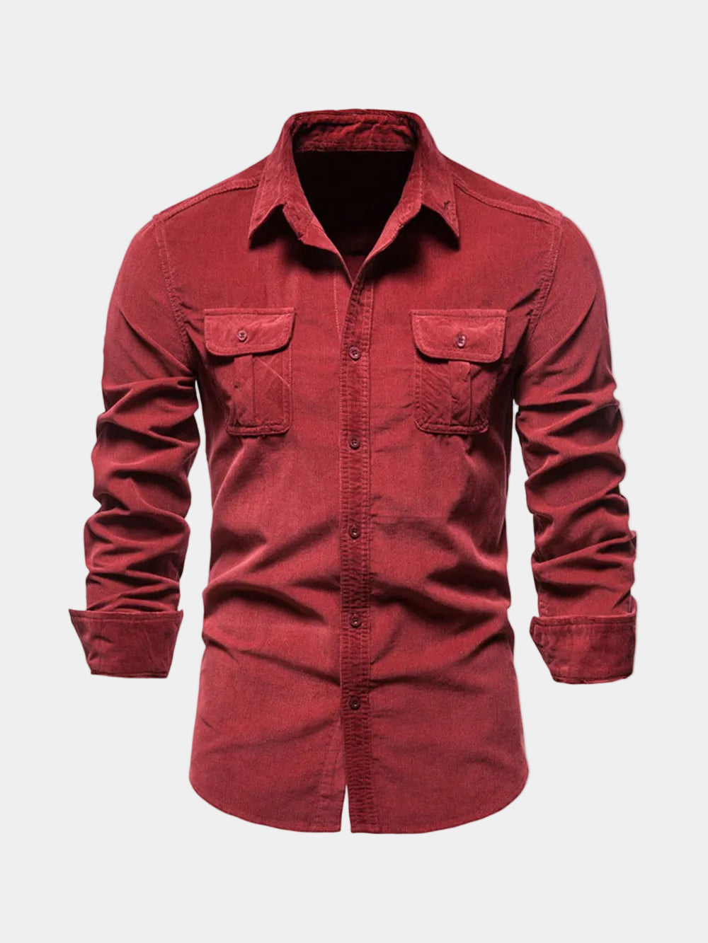 Chemise manches longues poches poitrine à rabat col classique homme – Cangey