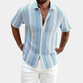 Chemise à rayures verticales col ouvert manches courtes homme – Morlaix