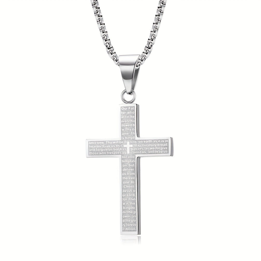 Collier croix gravé pendentif pour le quotidien homme – Puyricard