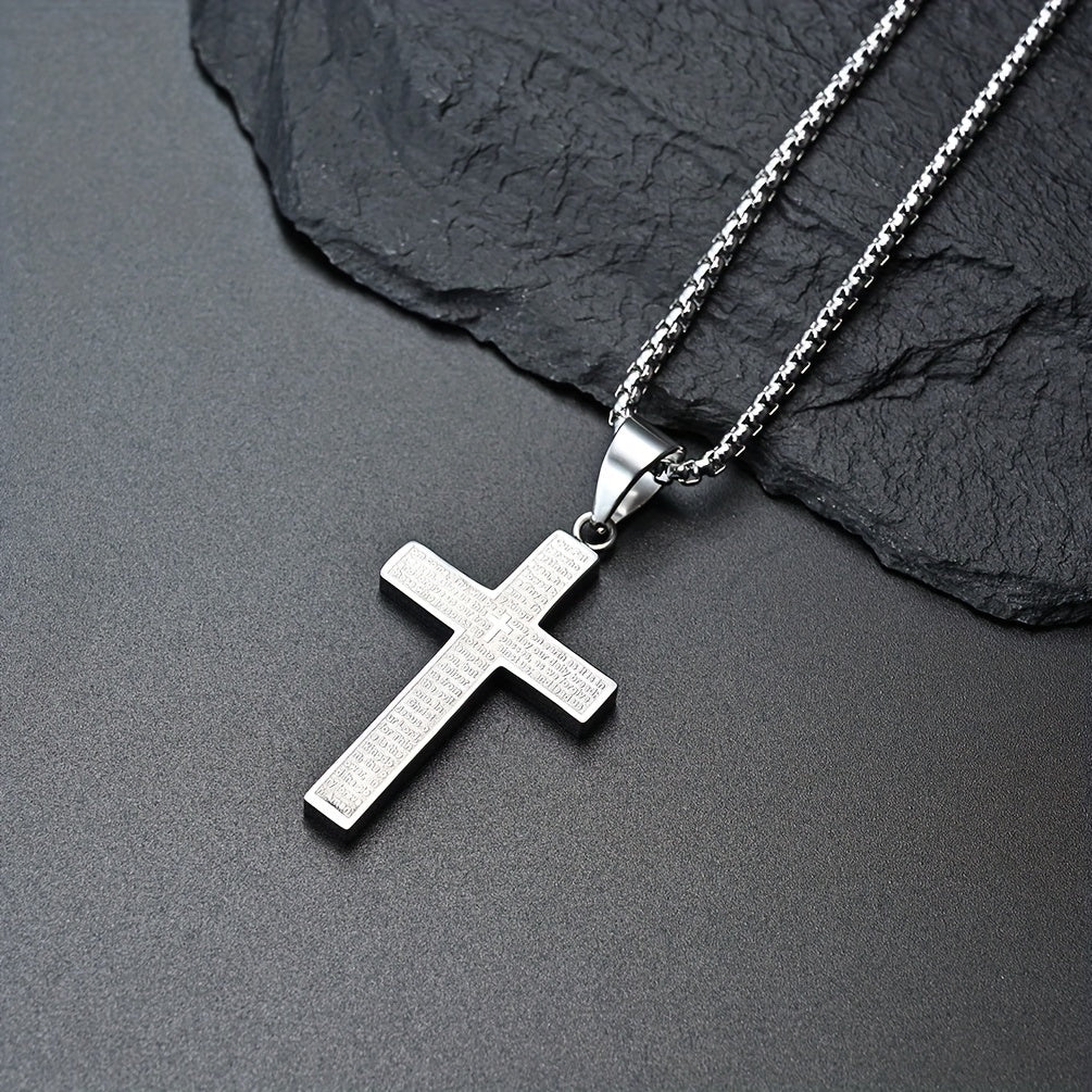Collier croix gravé pendentif pour le quotidien homme – Puyricard