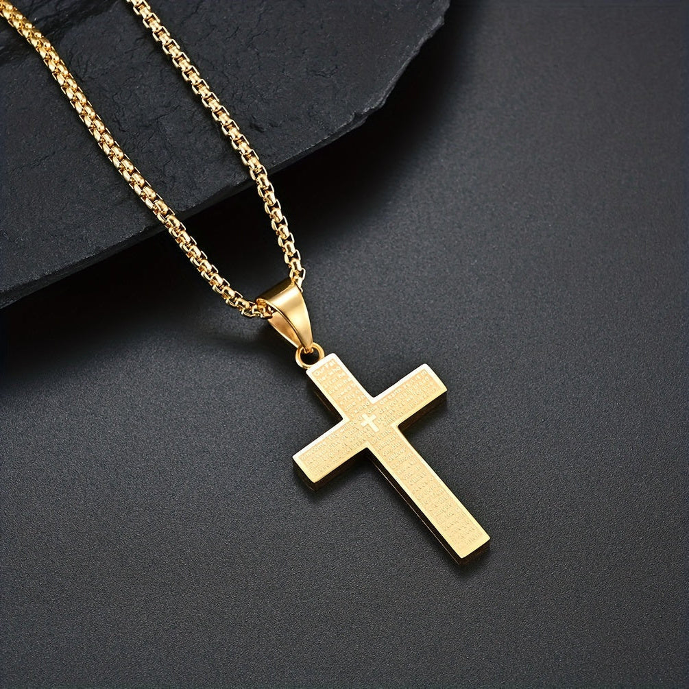 Collier croix gravé pendentif pour le quotidien homme – Puyricard