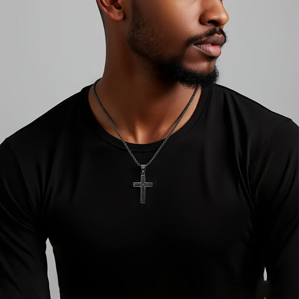 Collier croix gravé pendentif pour le quotidien homme – Puyricard