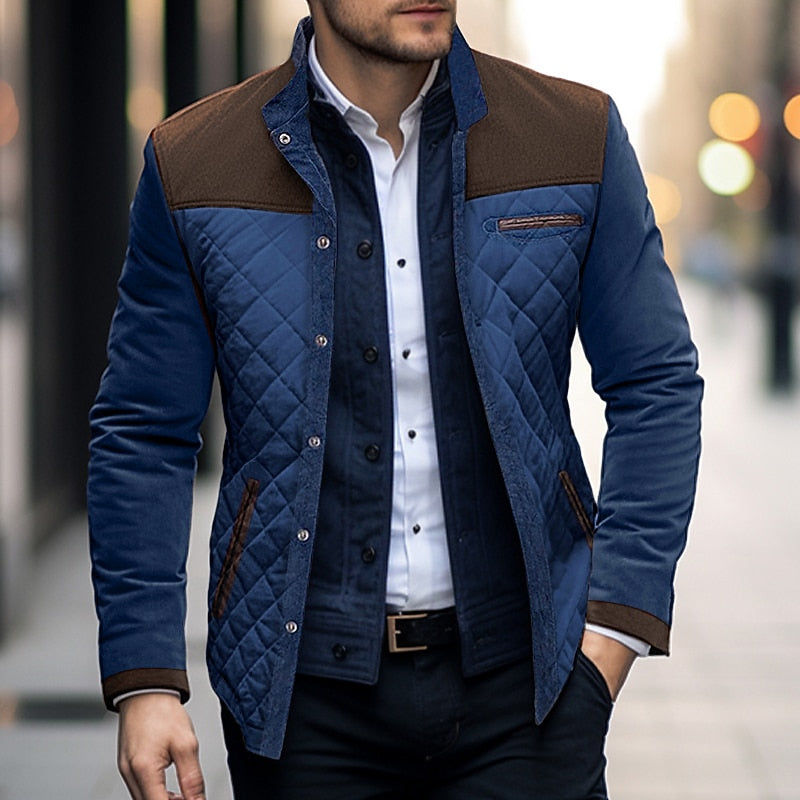 Veste matelassée bicolore à col montant coupe structurée homme – Pauillac