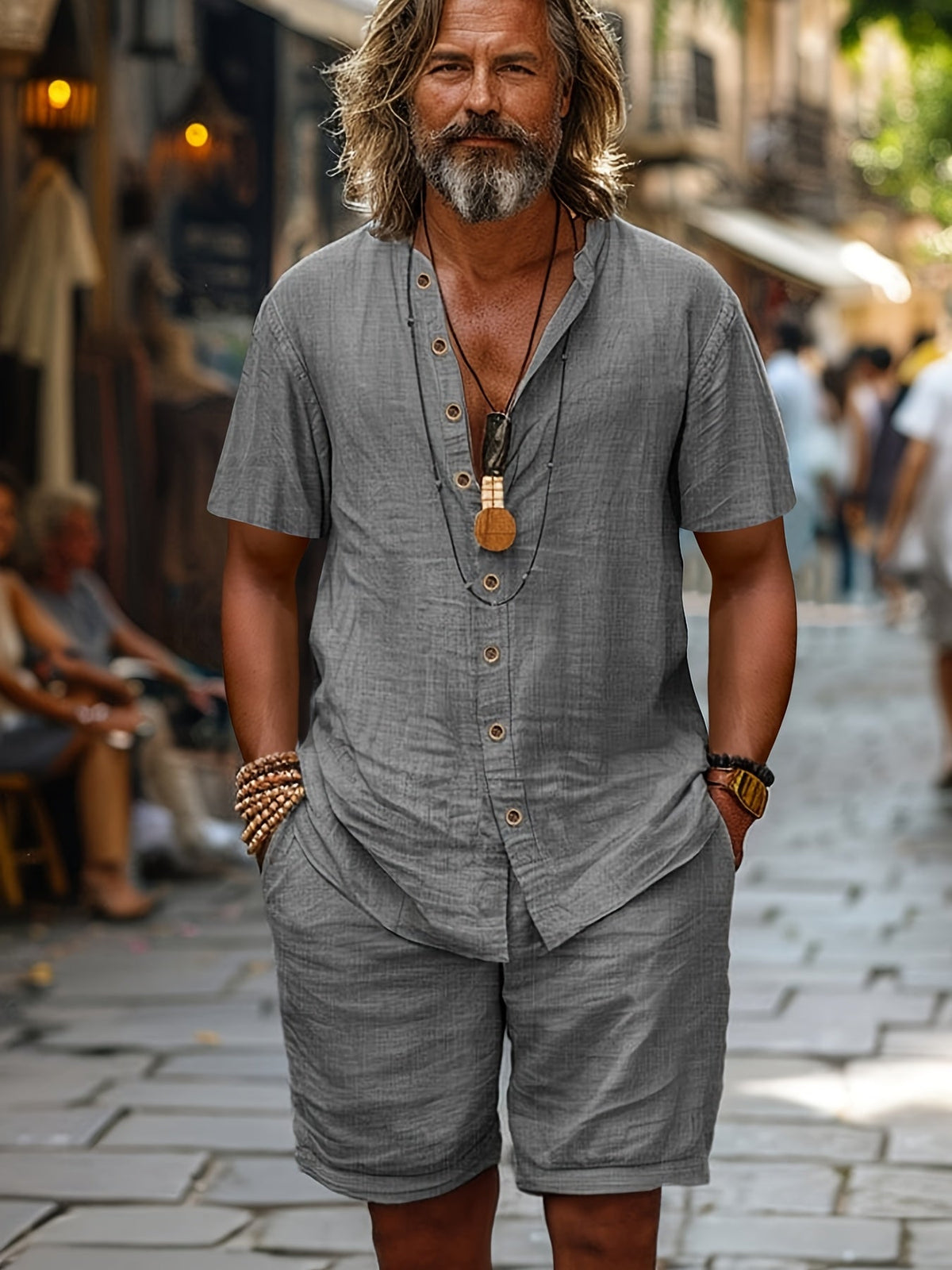 Ensemble chemise manches courtes et short assorti