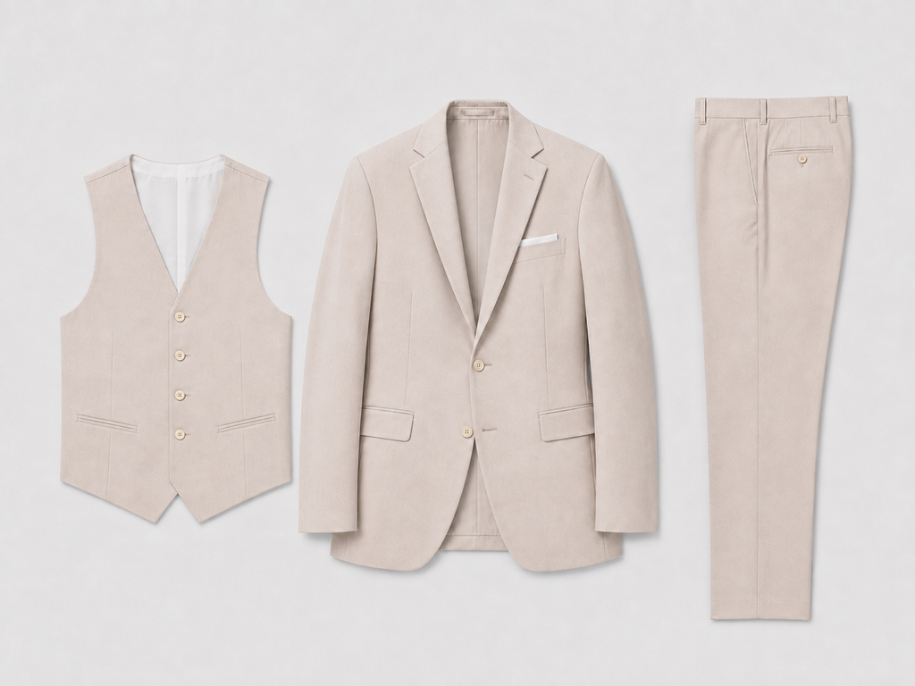Costume trois pièces blazer gilet pantalon coupe ajustée homme – La Muette