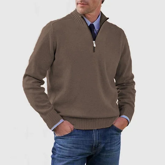 Pull col camionneur zippé maille fine