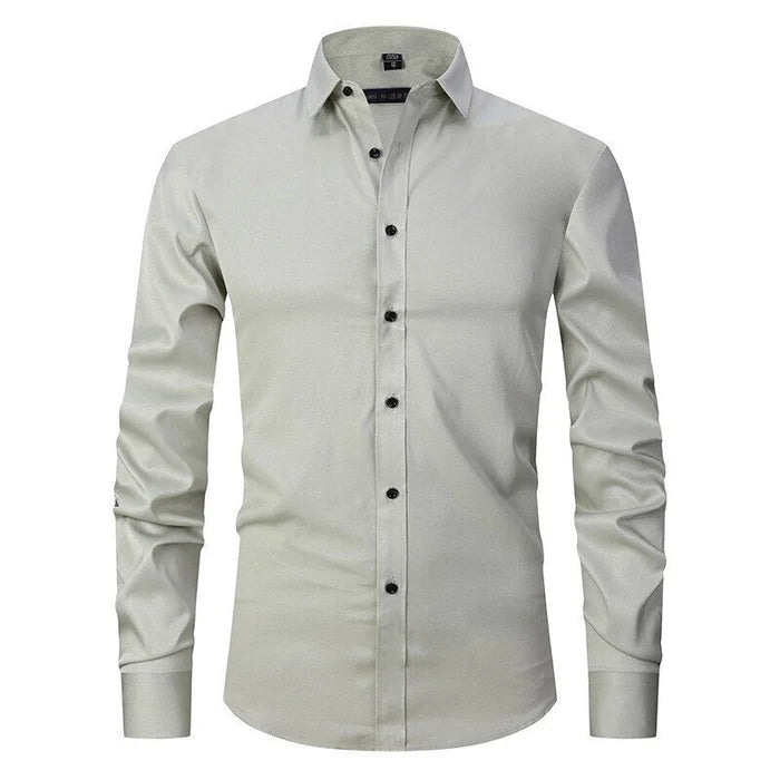 Chemise extensible manches longues homme Messine, coloris vert