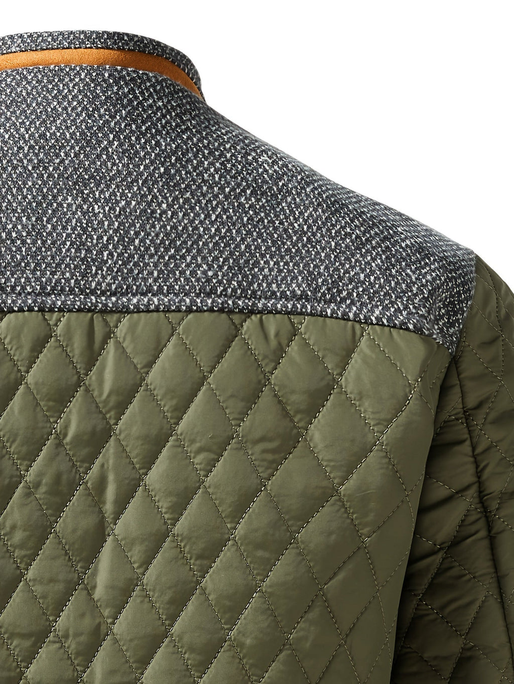 Doudoune courte matelassée col montant empiècements tricot passepoils contrastants homme – Jurançon