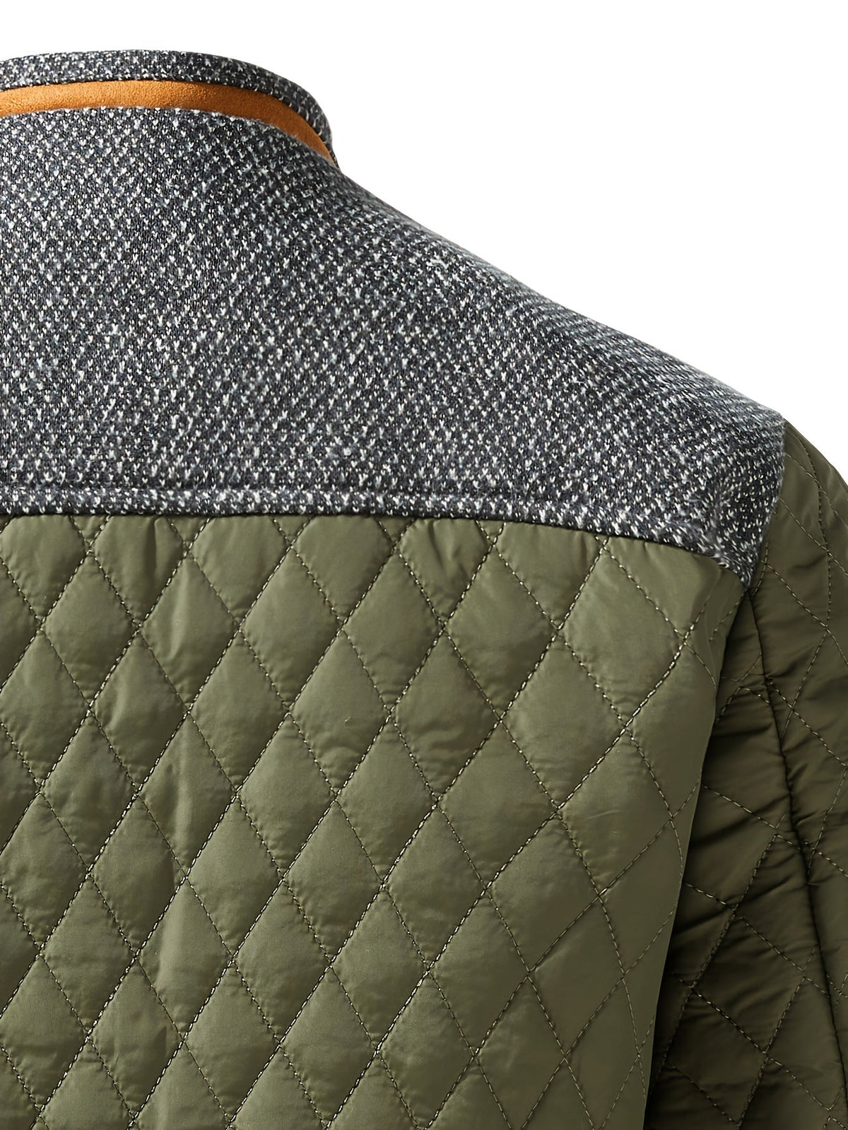 Doudoune courte matelassée col montant empiècements tricot passepoils contrastants homme – Jurançon
