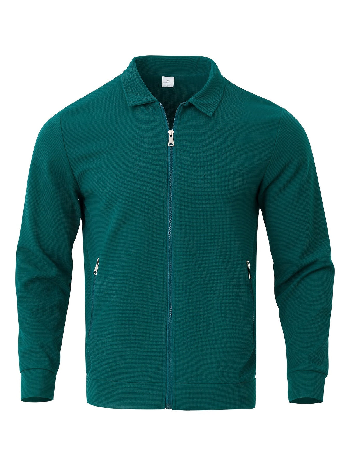 Veste zippée unie à col à revers
