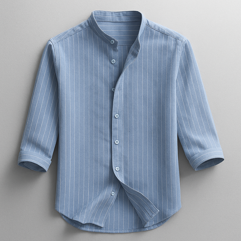 Chemise à rayures bleue