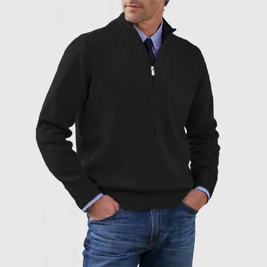 Pull col camionneur zippé maille fine