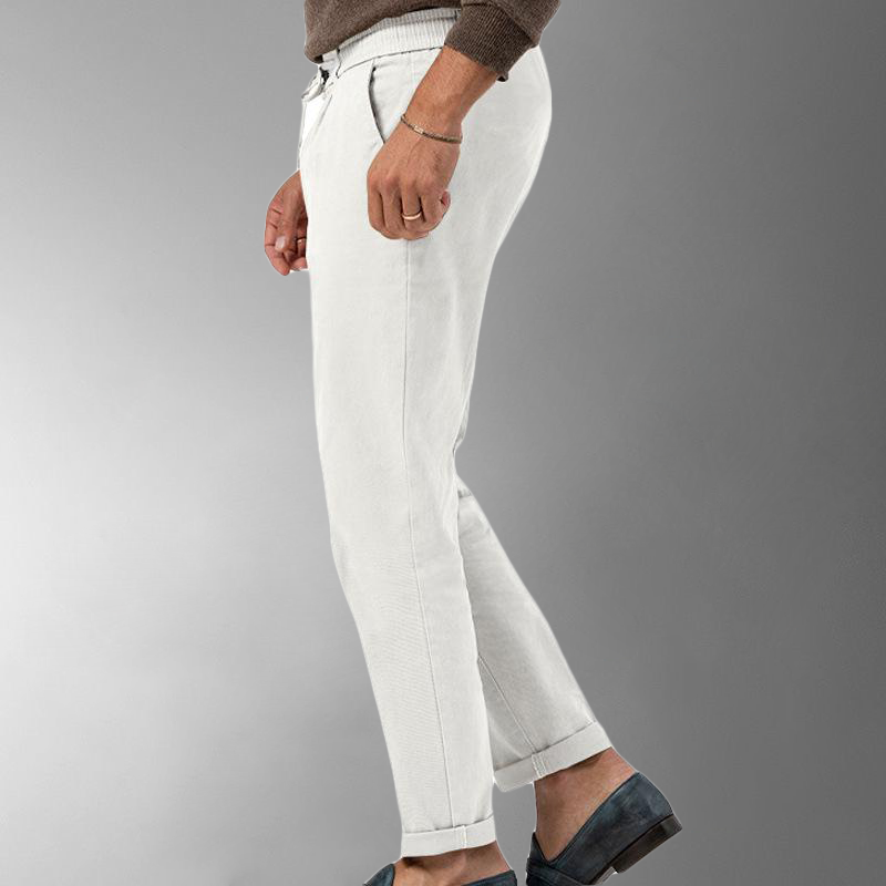 Pantalon d'été en lin coupe droite confort côtier sur mesure homme – Issigeac